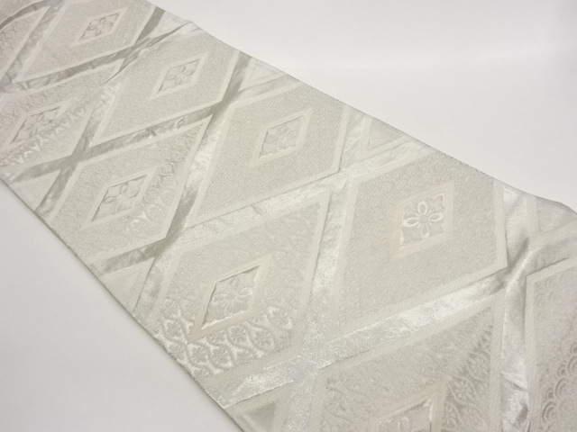 JAPANESE KIMONO / FUKURO OBI / WOVEN RHOMBUS FLOWER 